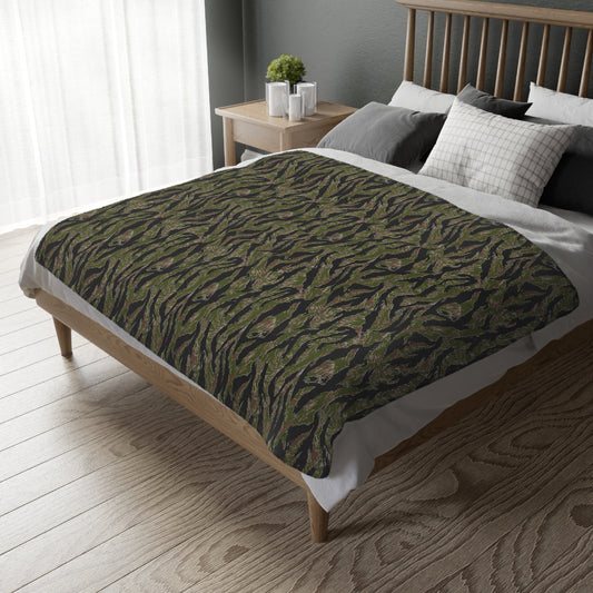 Tiger Stripe Jungle CAMO Two-Sided Velveteen Microfiber Blanket